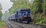 PAR 7542 leads the OCS through a downpour in Shelburne Falls